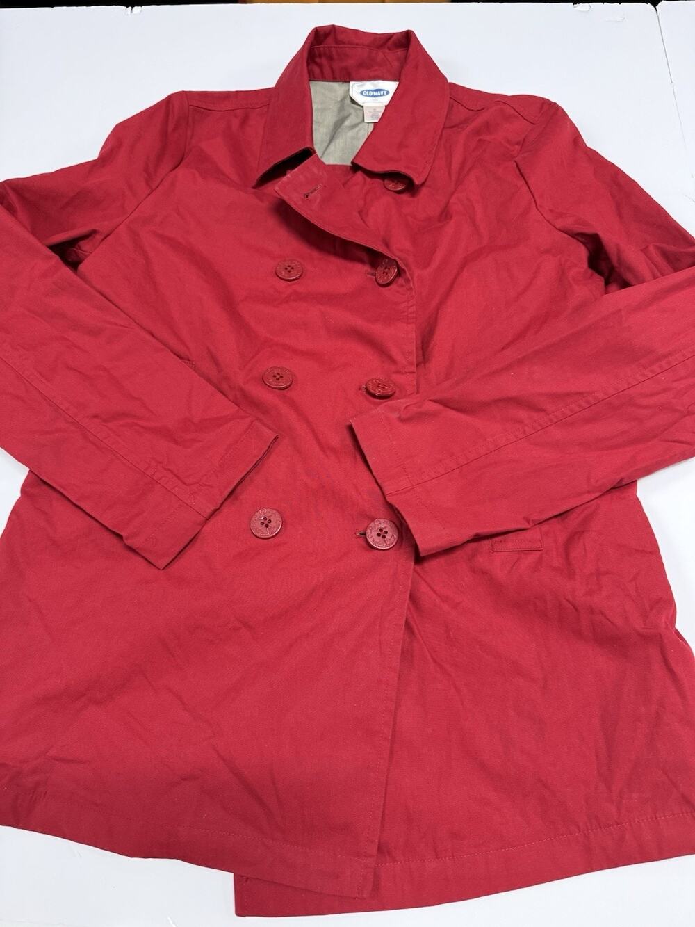 Old Navy Peacoat Double Breasted Jacket Medium Red Classic Preppy